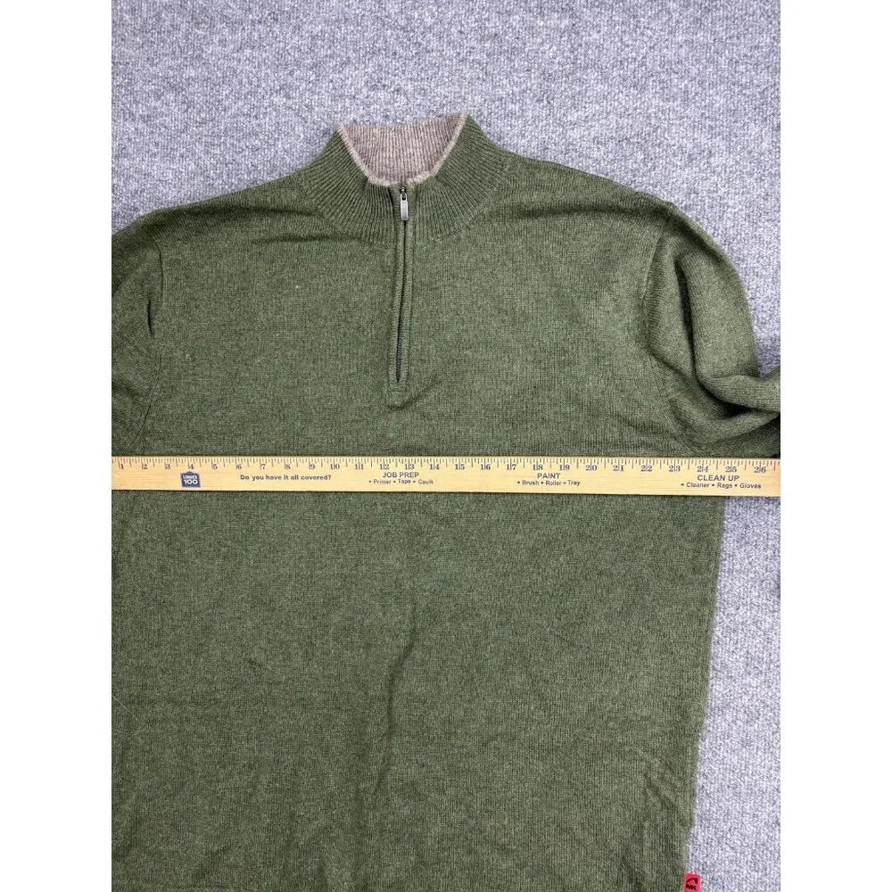 Mountain Khakis Sweater Mens‎ 2XL Green Merino Wool 1/4 Zip Mock Neck Pullover